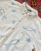 Flowers + Fins Button Up